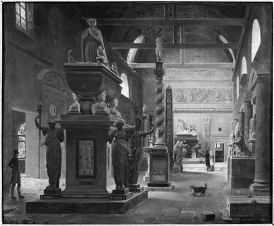 La grande sala del Museo dei Monumenti Francesi, c.1820 da Jean Lubin Vauzelle